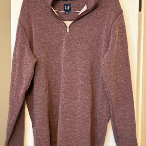 GAP Men's Burgundy Zip-Up Sweater